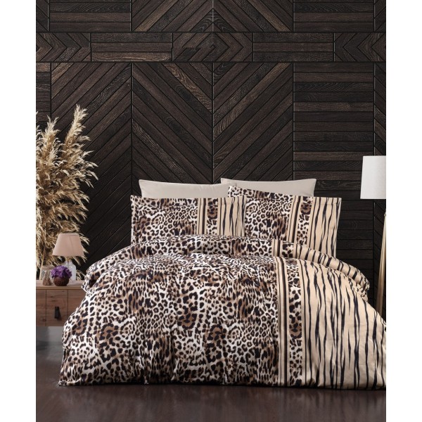 КПБ DO&CO Сатин DELUX 200*220 (50*70/2) (70*70/2) LEOPARD коричневый