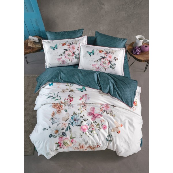 КПБ DO&CO Сатин DELUX PREMIUM 200*220 (50*70/2) (70*70/2) HOLEA зелёный