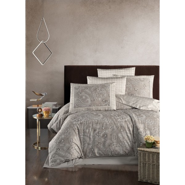 КПБ DO&CO Сатин DELUX PREMIUM 200*220 (50*70/2) (70*70/2) THERON бежевый