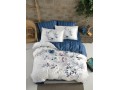 КПБ DO&CO Сатин DELUX PREMIUM 200*220 (50*70/2) (70*70/2) FLORAL голубой