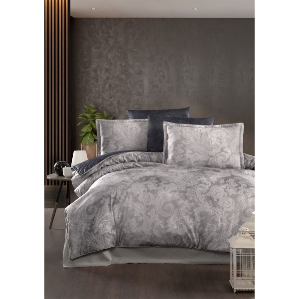 КПБ DO&CO Сатин DELUX PREMIUM 200*220 (50*70/2) (70*70/2) GISELLE антрацит