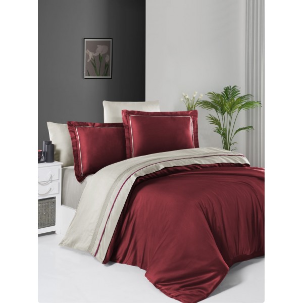 КПБ DO&CO Сатин жаккард 200*220 (50*70/2) (70*70/2) PASSION DARK бордовый