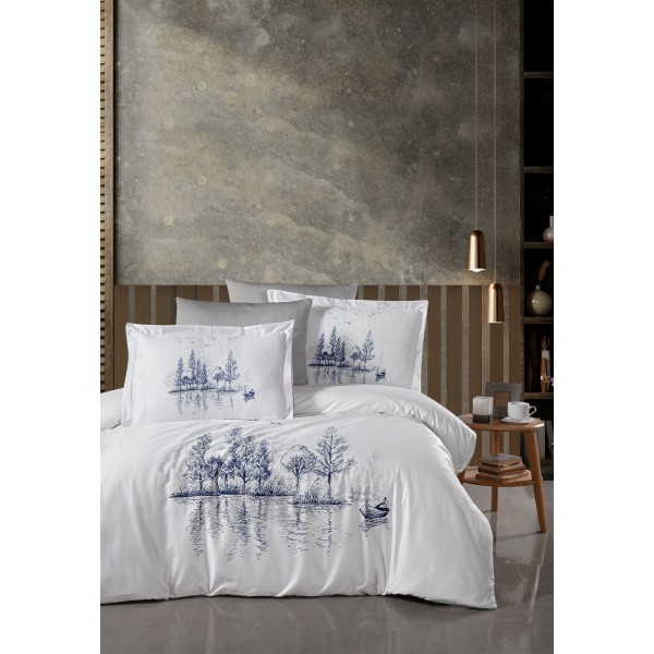 КПБ DO&CO Сатин LUX EXCLUSIVE 200*220 (50*70/2) (70*70/2) DELMERA серый