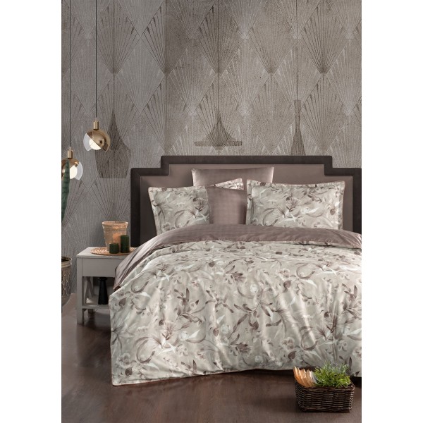 КПБ DO&CO Сатин DELUX PREMIUM 200*220 (50*70/2) (70*70/2) KIANA коричневый