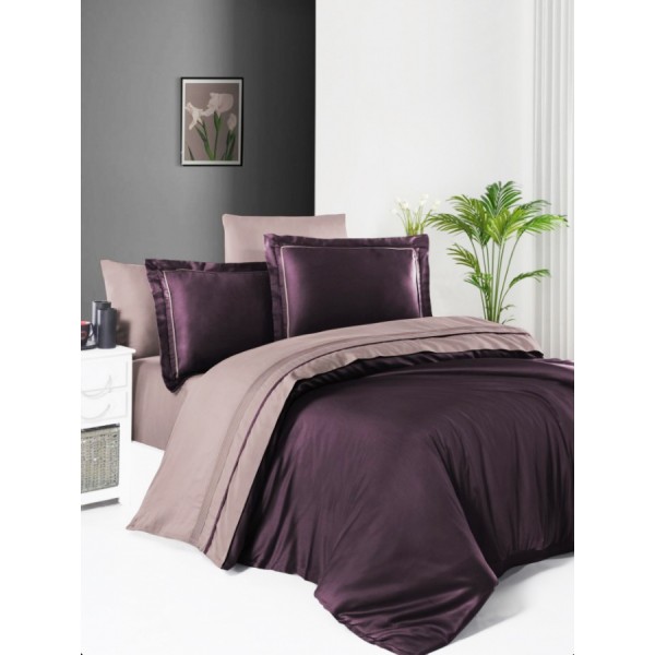 Постельное белье (Сатин де люкс) евро (Serenity Purple/Lilac)