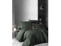 Постельное белье (Сатин де люкс) DARK евро (Stripe Style Dark Green)