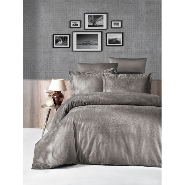 КПБ DO&CO Сатин жаккард 200*220 (50*70/2) (70*70/2) TECNA коричневый