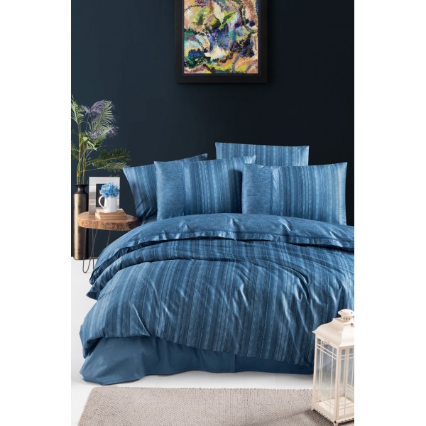 КПБ DO&CO Сатин DELUX PREMIUM 200*220 (50*70/2) (70*70/2) TALYA голубой