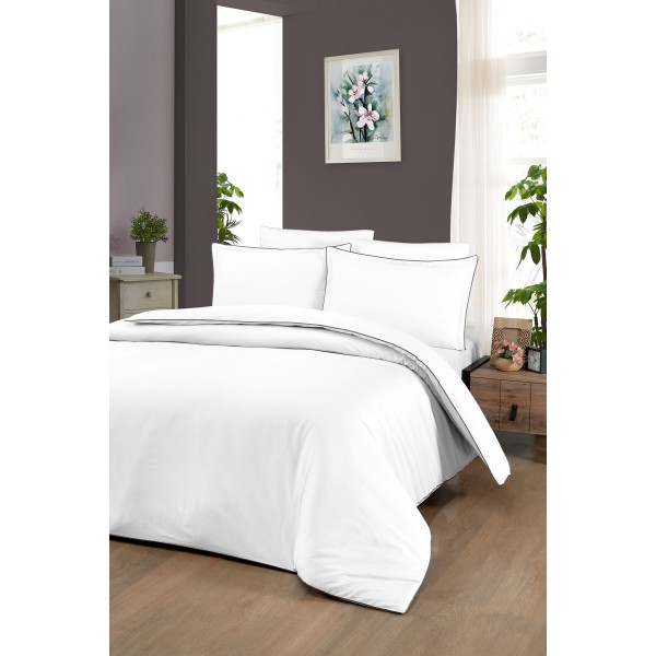 КПБ DO&CO Сатин DELUX PREMIUM 200*220 (50*70/2) (70*70/2) LUCCA белый