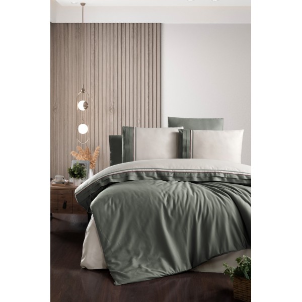 КПБ DO&CO Сатин жаккард 200*220 (50*70/2) (70*70/2) GROOVY светло-зелёный