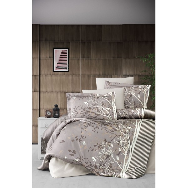 КПБ DO&CO Сатин DELUX 200*220 (50*70/2) (70*70/2) LIVING коричневый