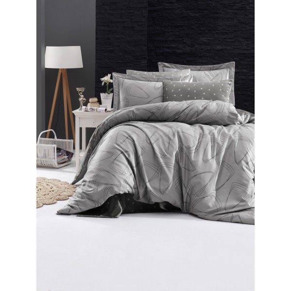 КПБ DO&CO Сатин DELUX 200*220 (50*70/2) (70*70/2) ROVENA серый