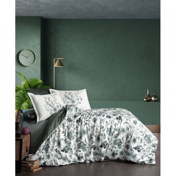 КПБ DO&CO Сатин DELUX PREMIUM 200*220 (50*70/2) (70*70/2) MADENA зелёный